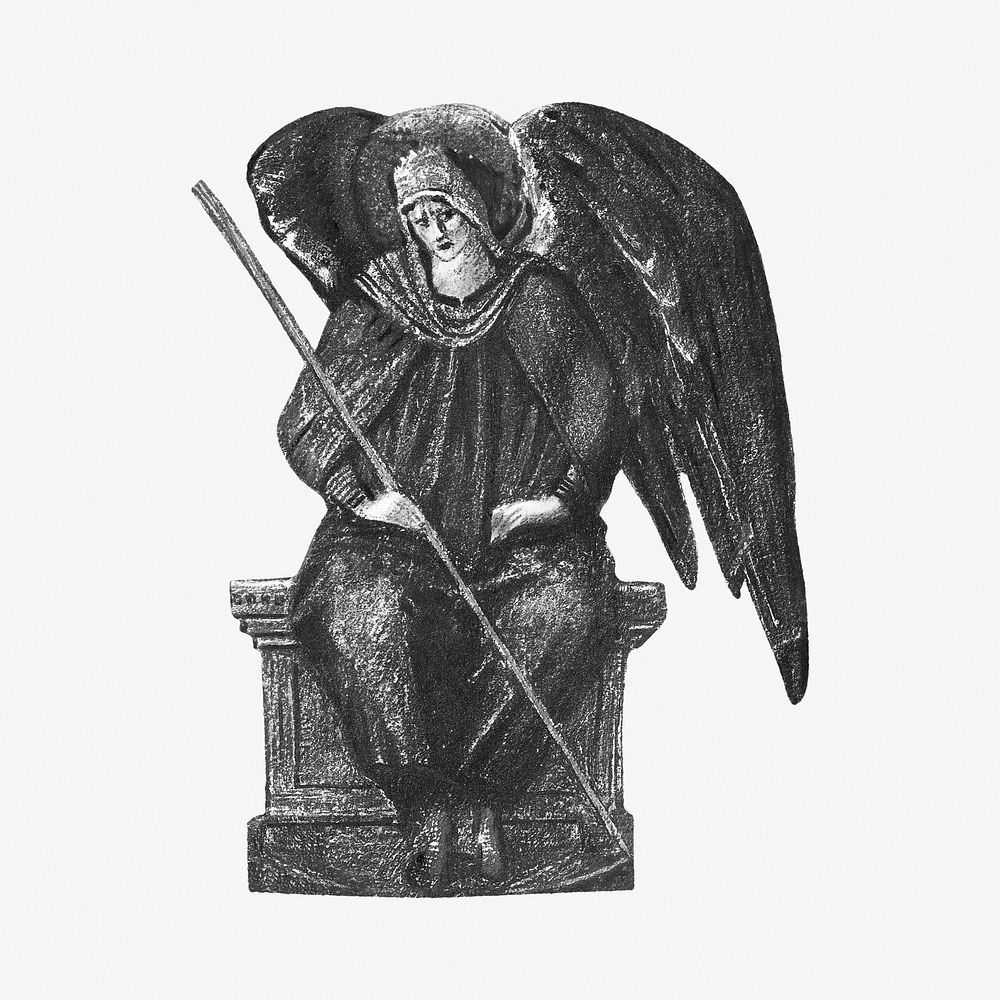 Vintage black archangel  design element