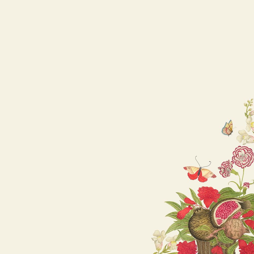 Vintage flower vector background, remixed from the 18th-century artworks from the Smithsonian archive.