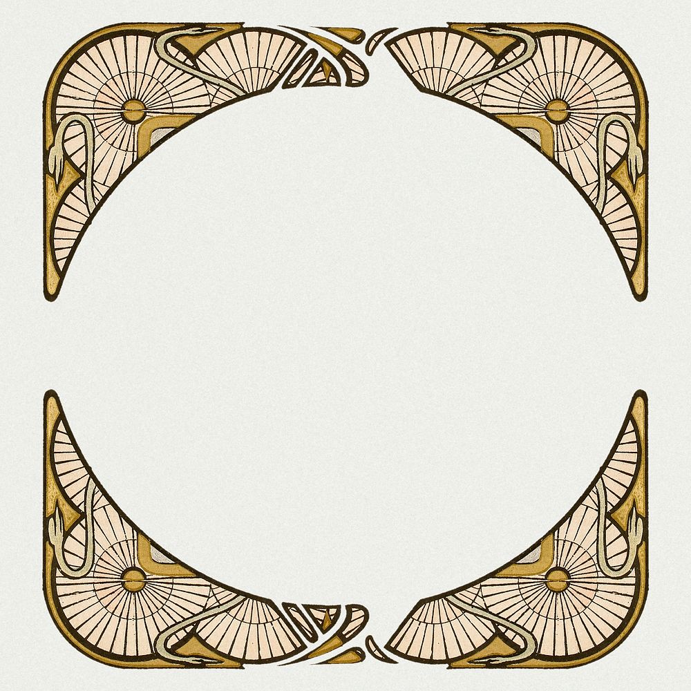 Art nouveau pattern psd element, remixed from the artworks of Alphonse Maria Mucha