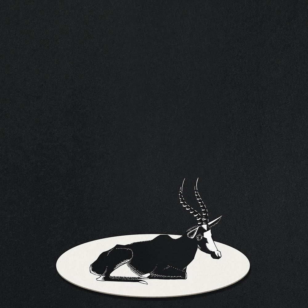 Vintage blesbok animal art print background, remix from artworks by Samuel Jessurun de Mesquita