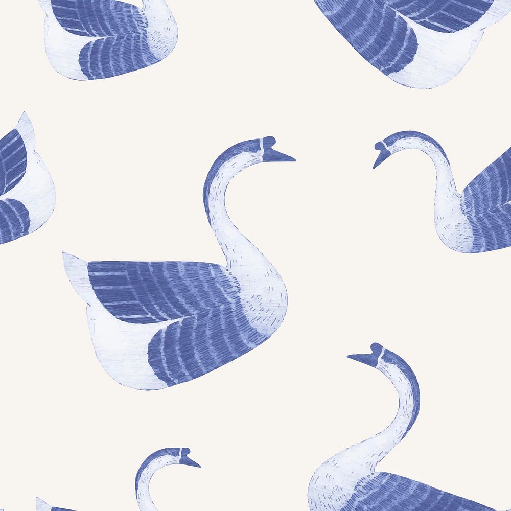 Vintage goose patterned background vector, remix from artworks by Samuel Jessurun de Mesquita