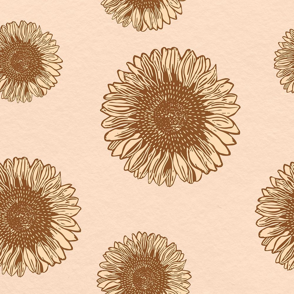 Vintage sunflower patterned background illustration, remix from artworks by Samuel Jessurun de Mesquita