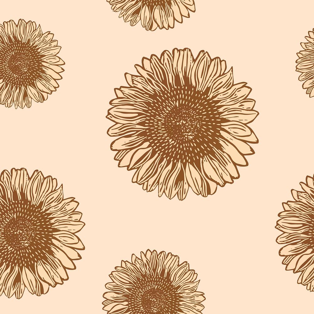 Vintage sunflower patterned background vector illustration, remix from artworks by Samuel Jessurun de Mesquita