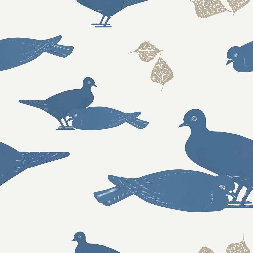 Vintage pigeon patterned background vector, remix from artworks by Samuel Jessurun de Mesquita