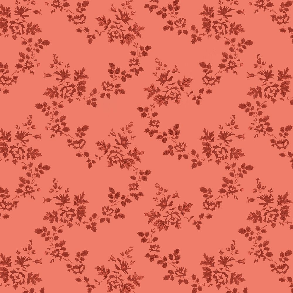 Floral red vintage style vector background