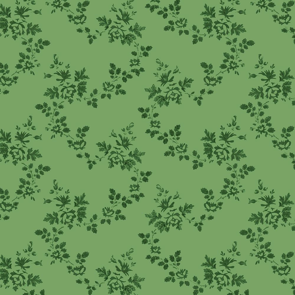Floral green vintage style background vector