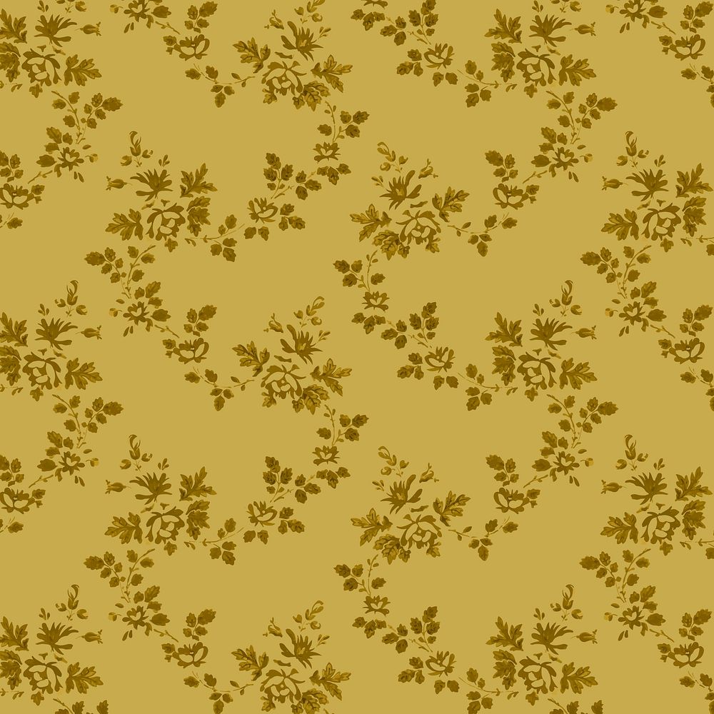 Floral yellow vintage style vector background