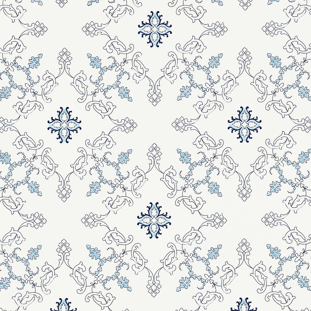 Botanical blue vintage style background vector
