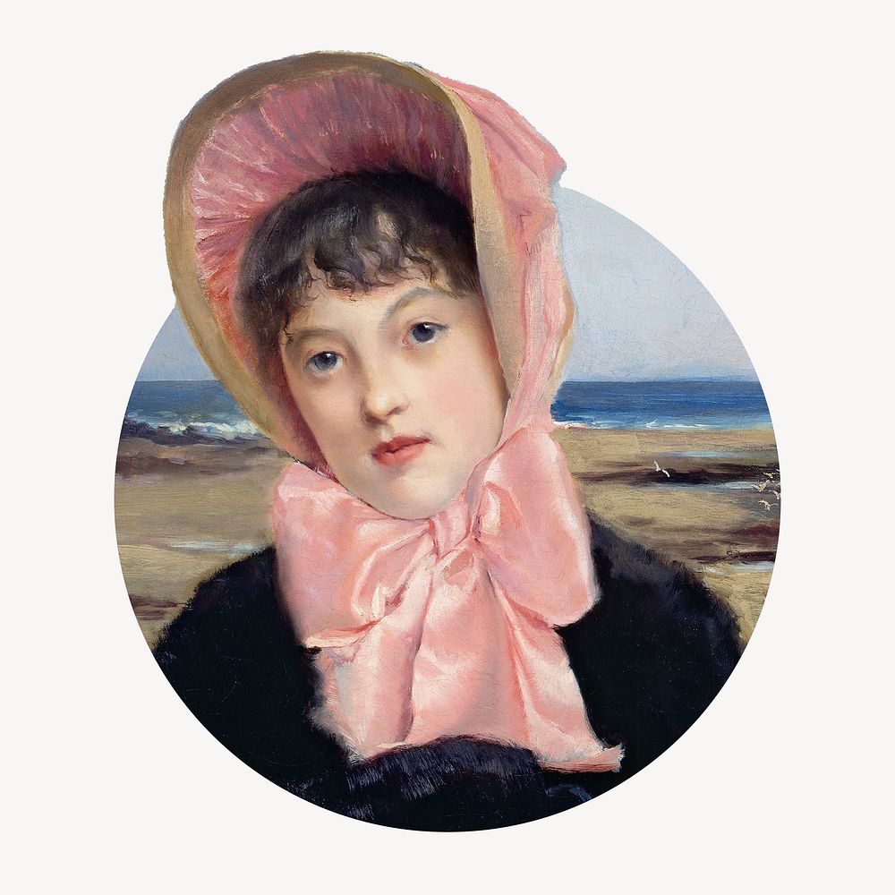 The Pink Capeline badge, Jacques-Emile Blanche's famous painting remixed by rawpixel