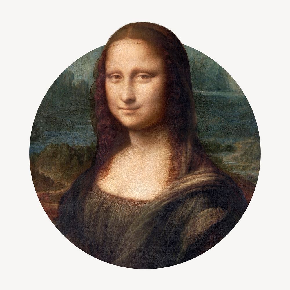 Mona Lisa badge, Leonardo da Vinci's famous painting remixed by rawpixel