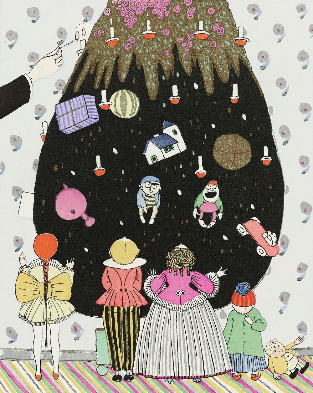 Children's costumes for Christmas, remixed from the artworks by Charles Martin