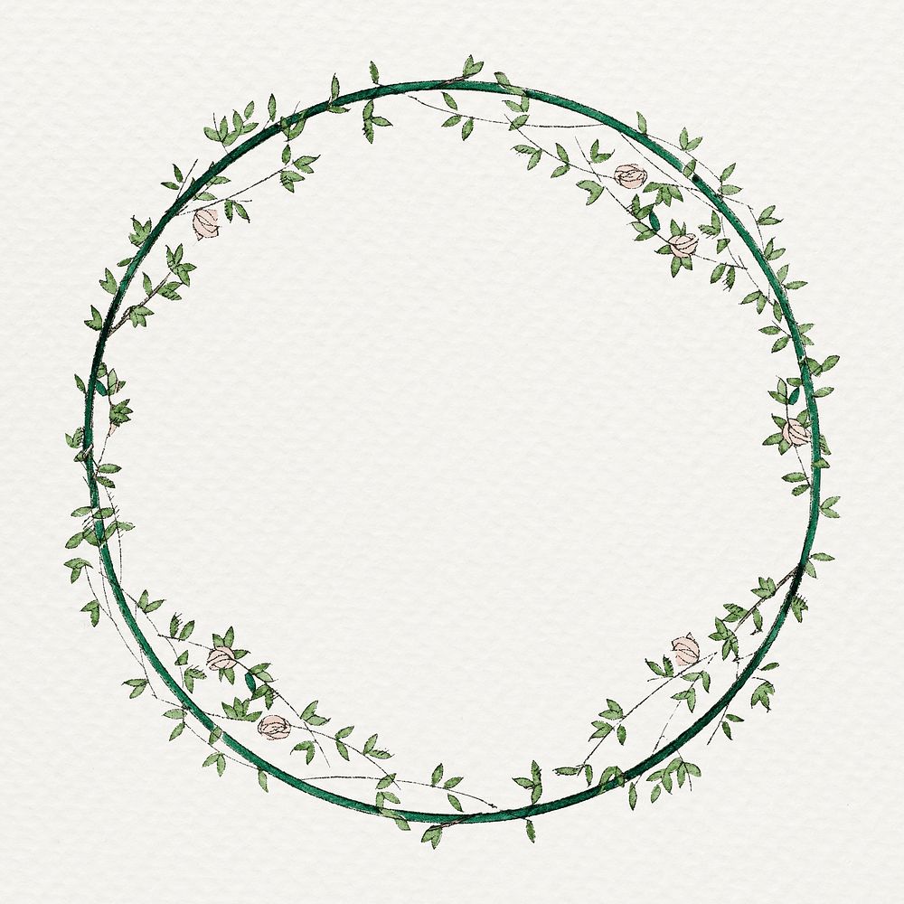 Botanical frame with design space, remixed from the artworks by Bernard Boutet de Monvel
