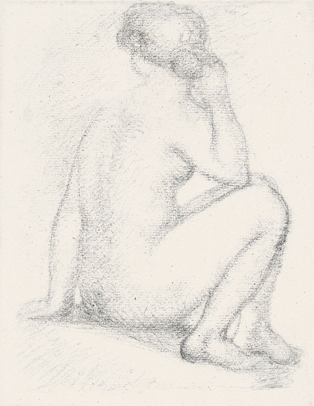 Naked woman posing sensually, vintage erotic art. Female Nude, Seated by Aristide Maillol. Original from The Yale University…