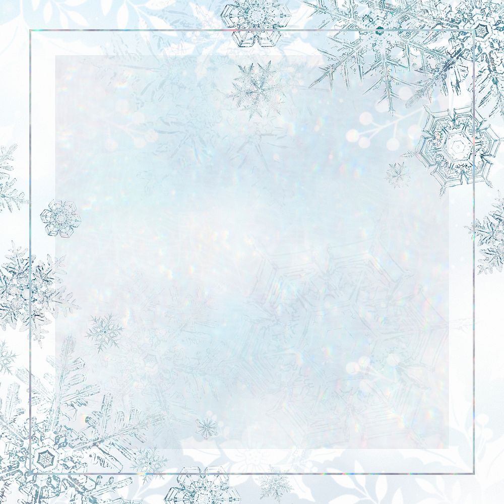 New year snowflake frame, remix of photography by Wilson Bentley