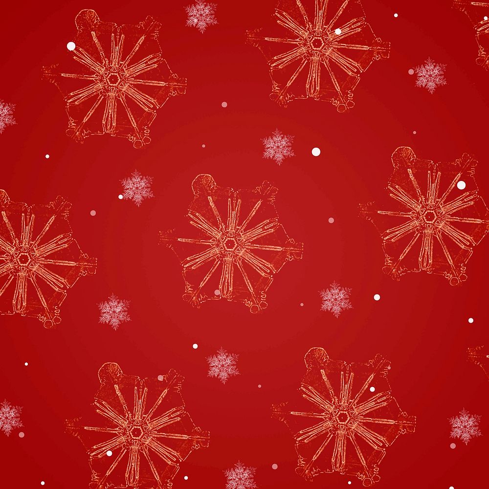 Festive Christmas snowflake  pattern background, remix of photography by Wilson Bentley