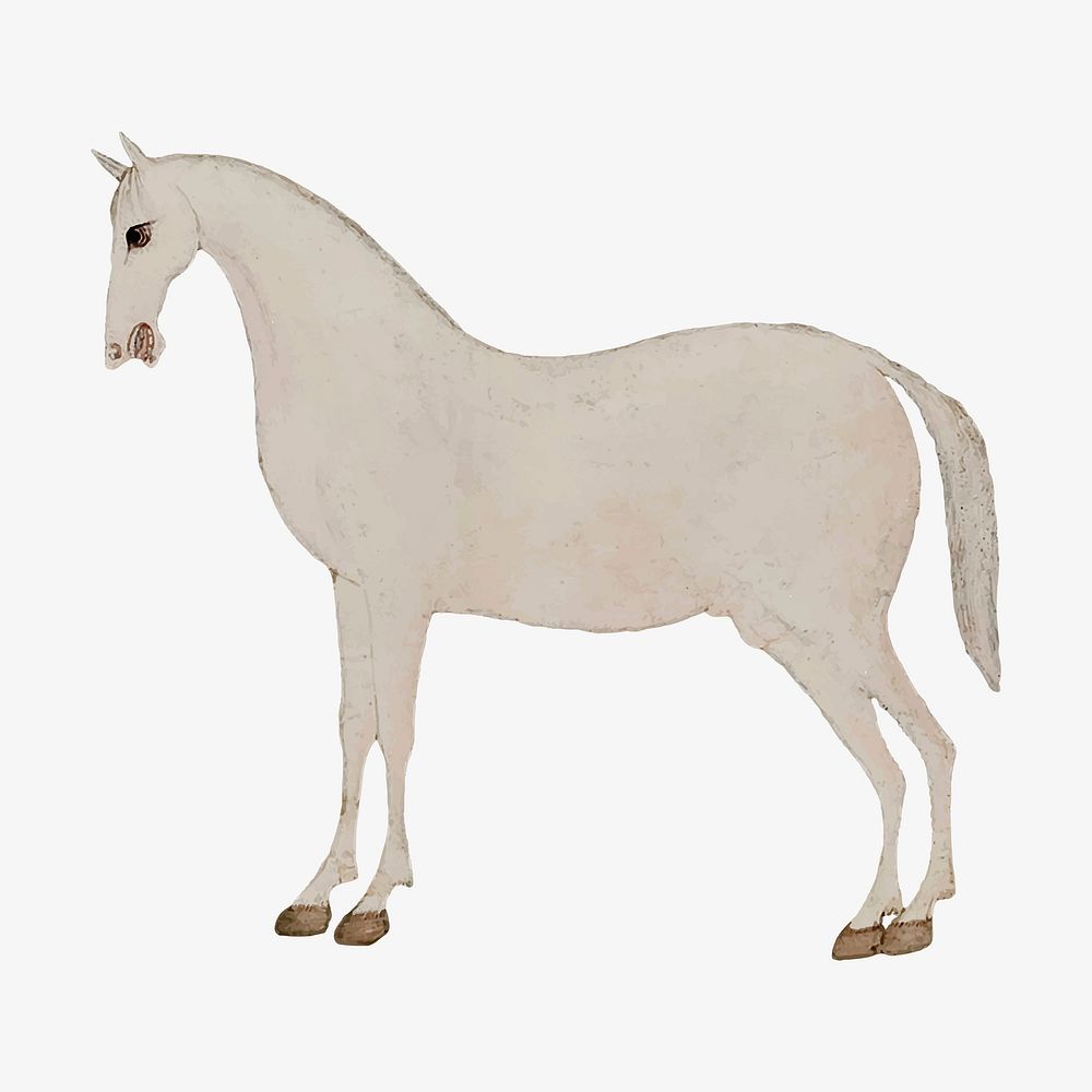 Vintage Asian horse vector, featuring public domain artworks