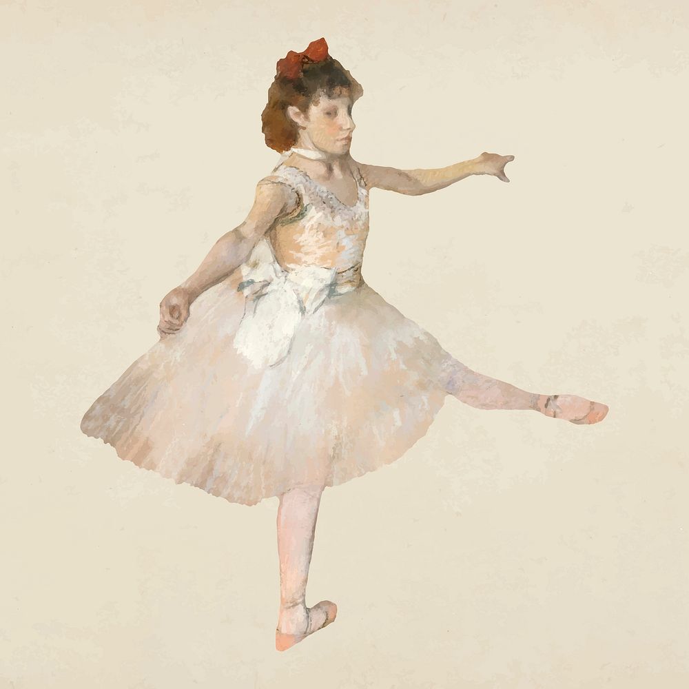 Ballerina vector, remixed from the artworks of the famous French artist Edgar Degas.
