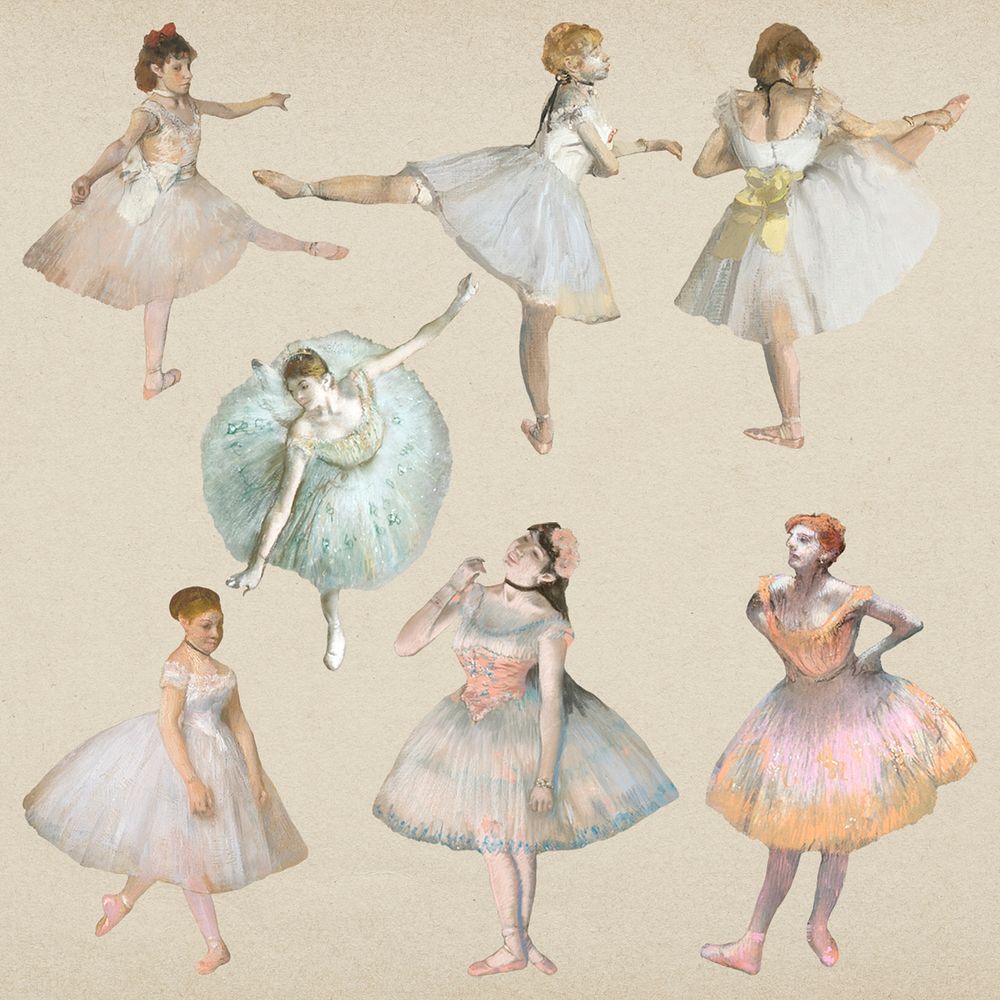 Ballerina set, remixed from the artworks of the famous French artist Edgar Degas.