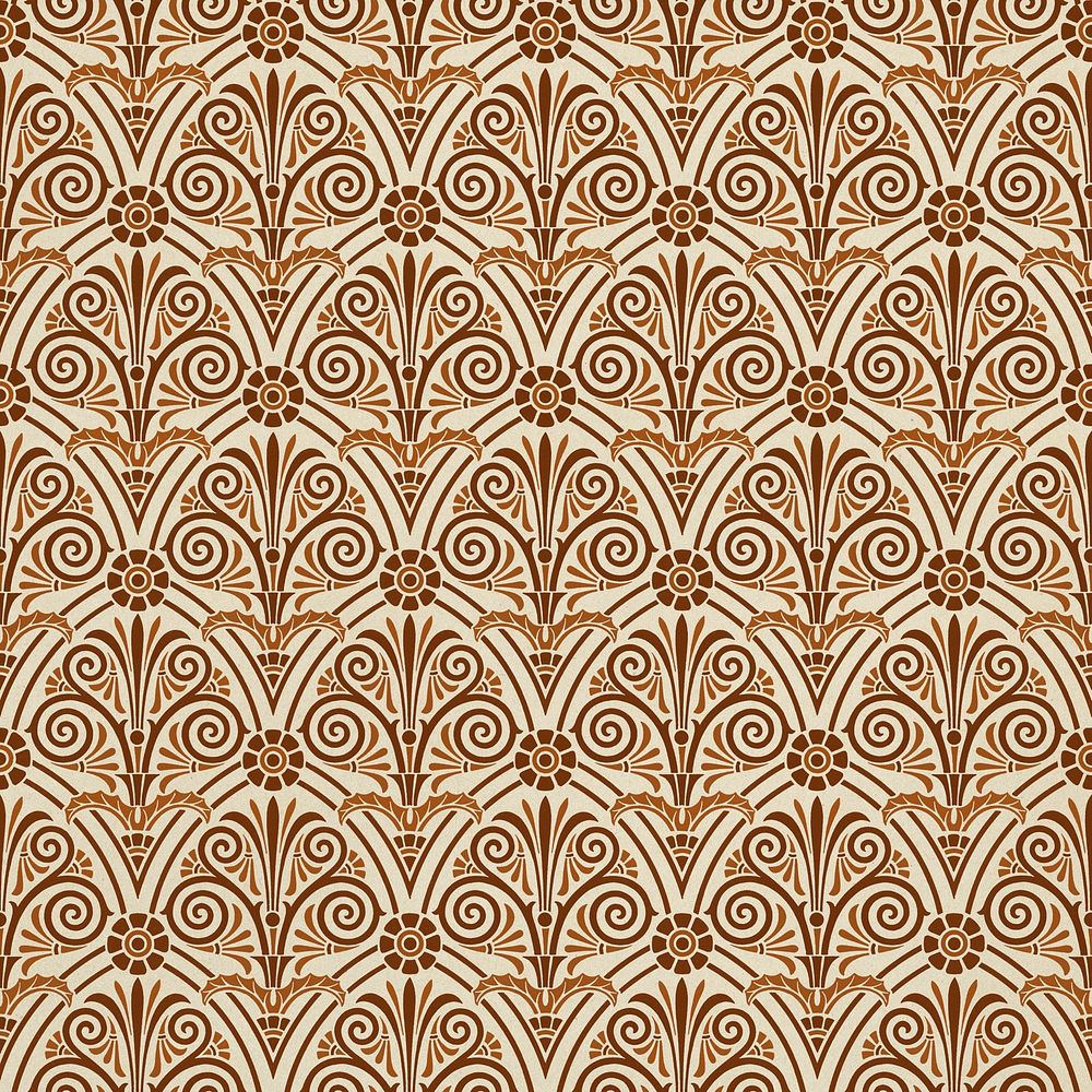 Brown Greek key seamless pattern background
