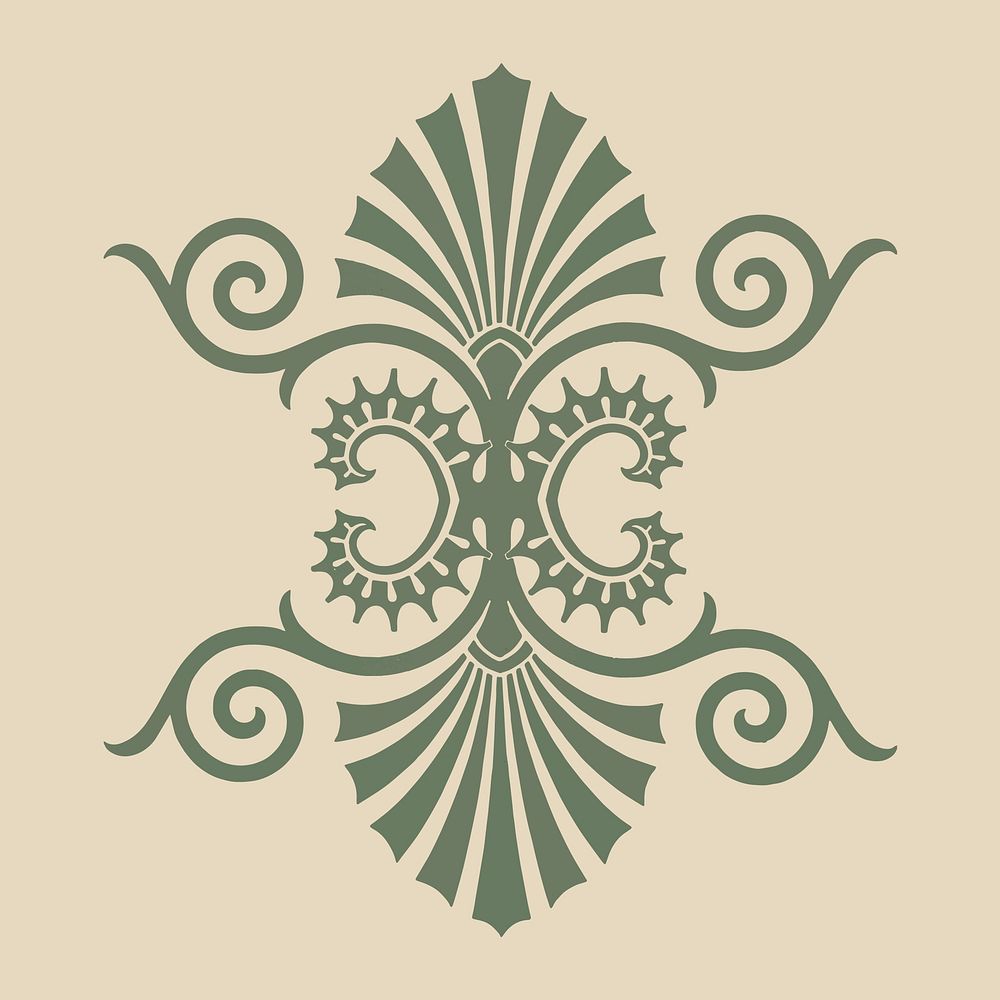 Ancient green Greek decorative element illustration