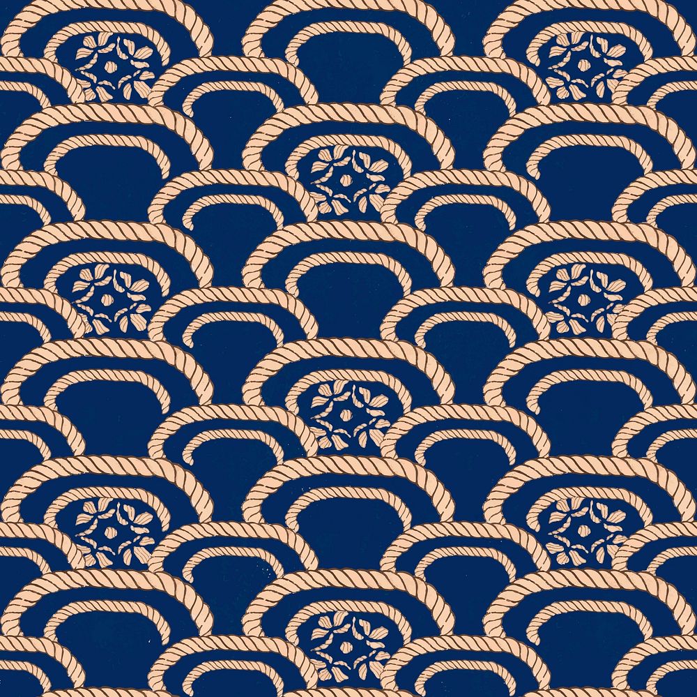 Traditional Japanese pattern vector, remix of artwork by Watanabe Seitei