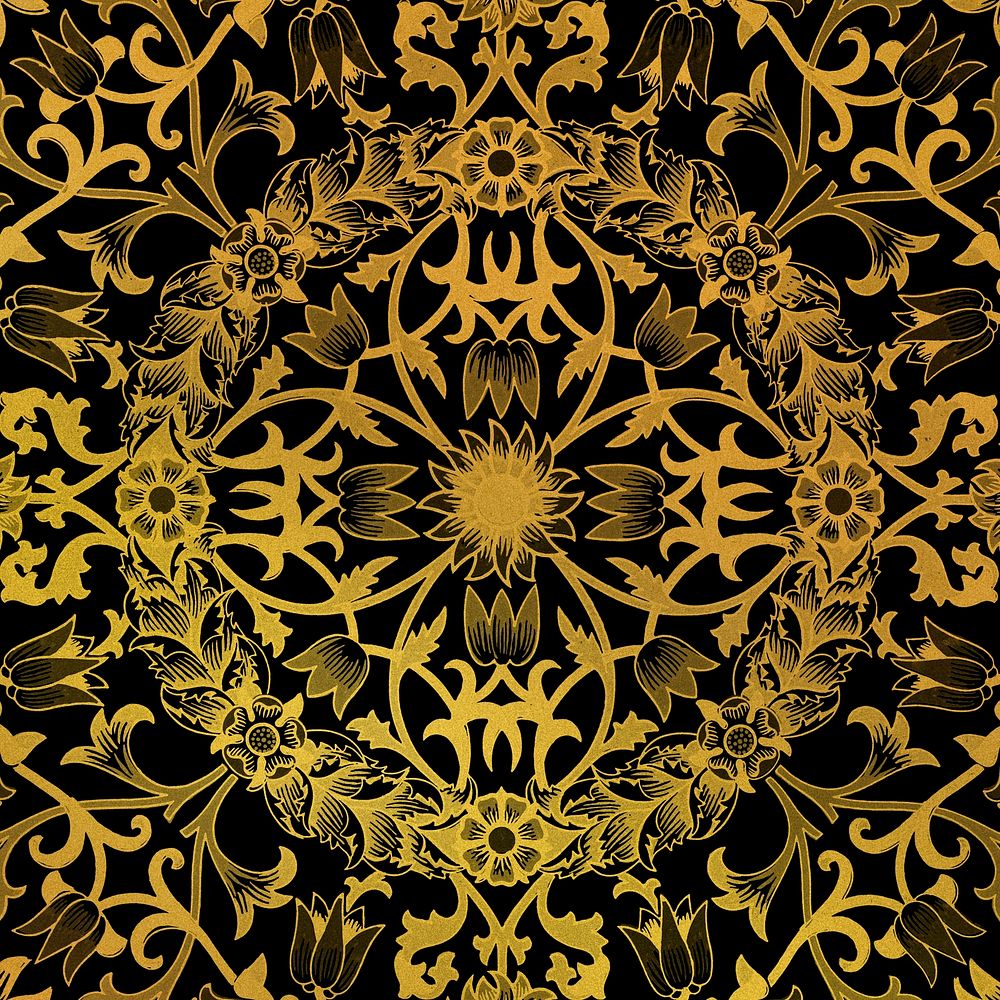 Luxury botanical pattern remix from artwork by William Morris