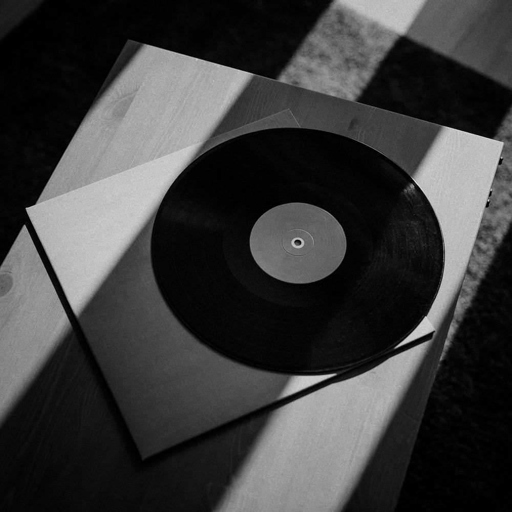 Black retro vinyl record design element