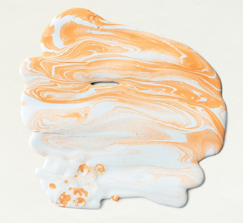 Orange and white oil paint brush stroke texture