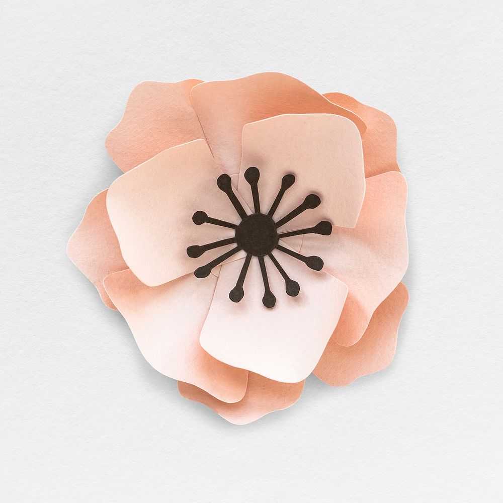 Pink poppy flower paper craft