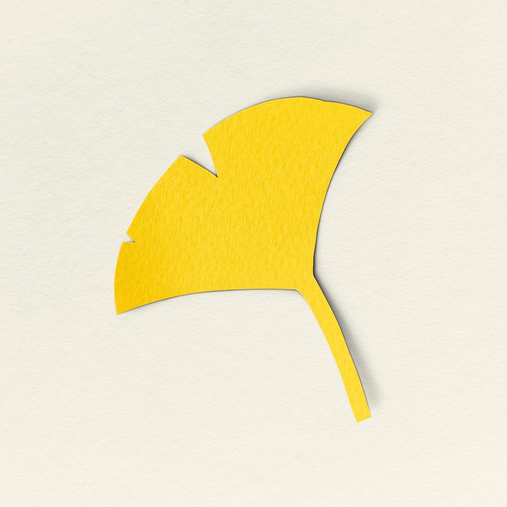 Yellow paper craft ginkgo leaf