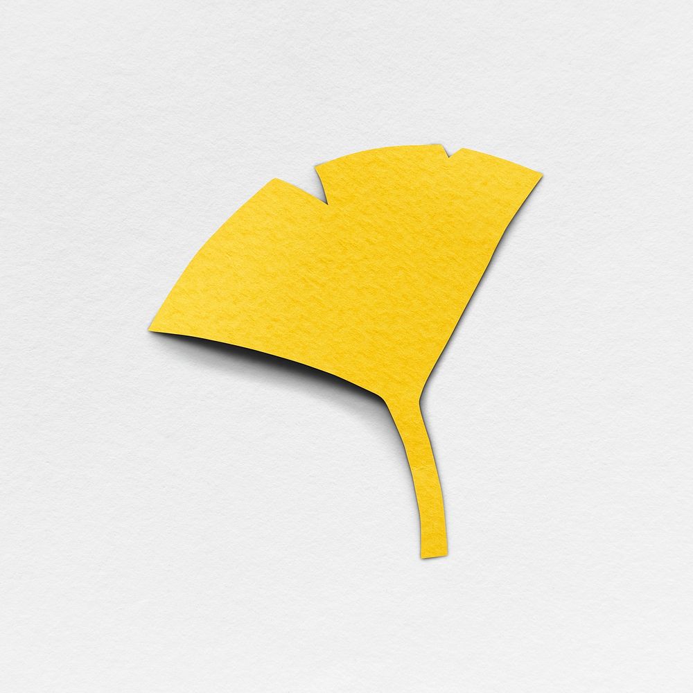 Yellow paper craft ginkgo leaf
