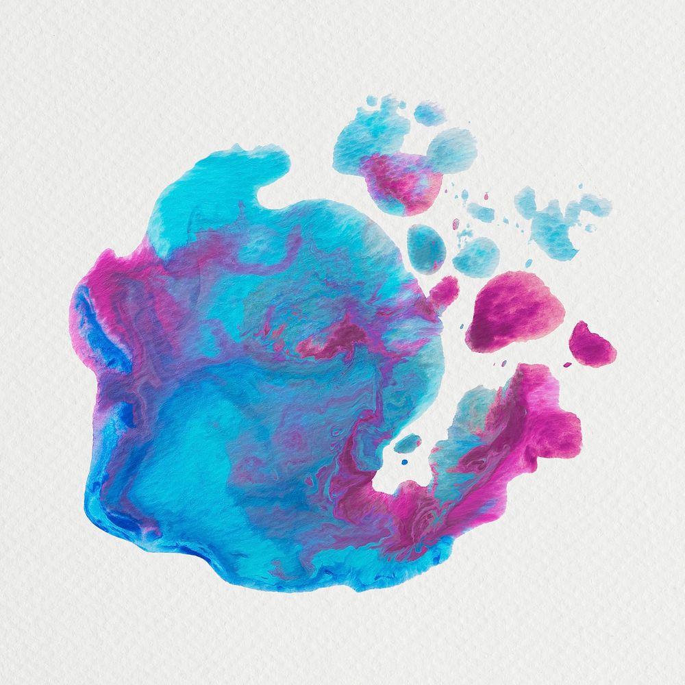 Abstract blue and pink watercolor splash vector
