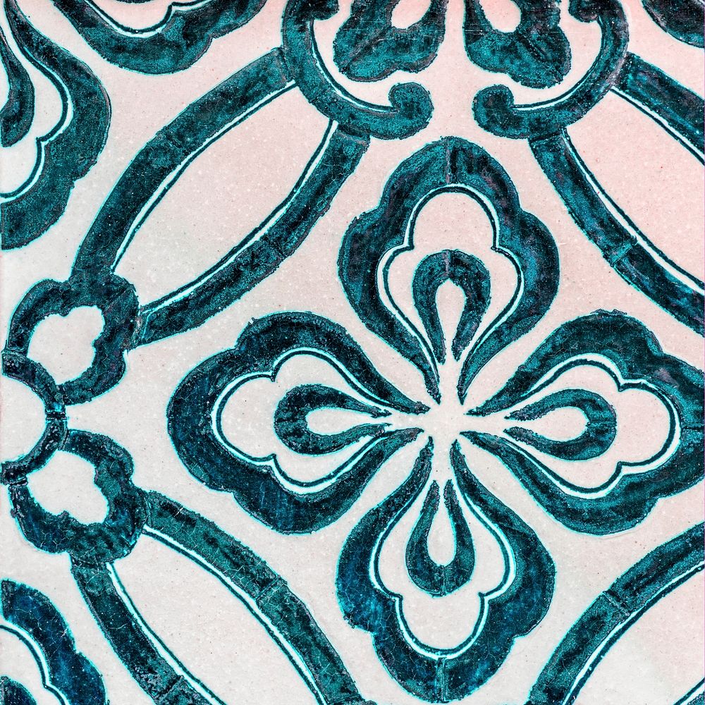 Blue Moroccan mosaic floral tiles