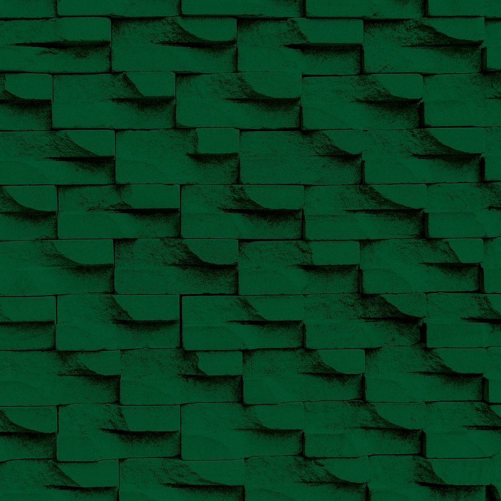 Forest green brick patterned background blank space