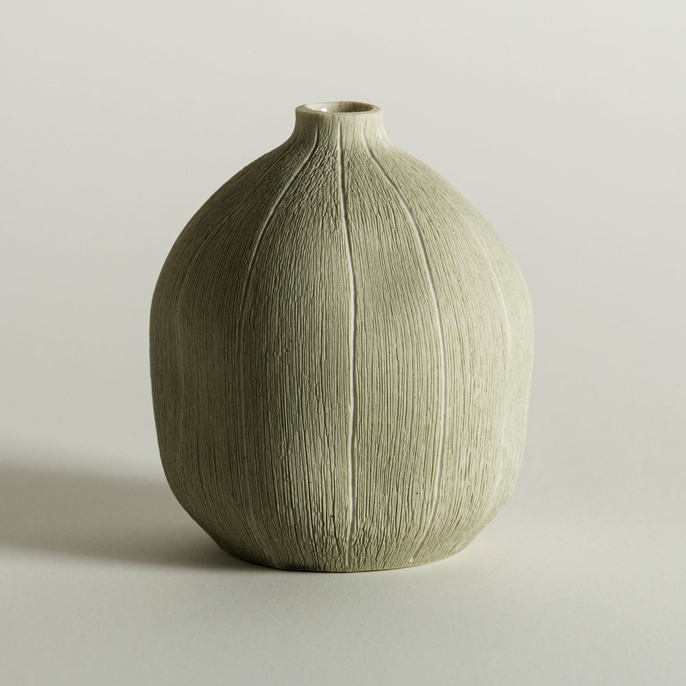 Gray ceramic textured vase design resource