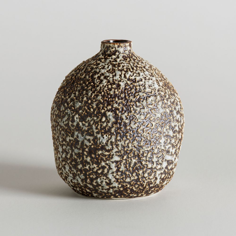Brown ceramic textured vase design resource