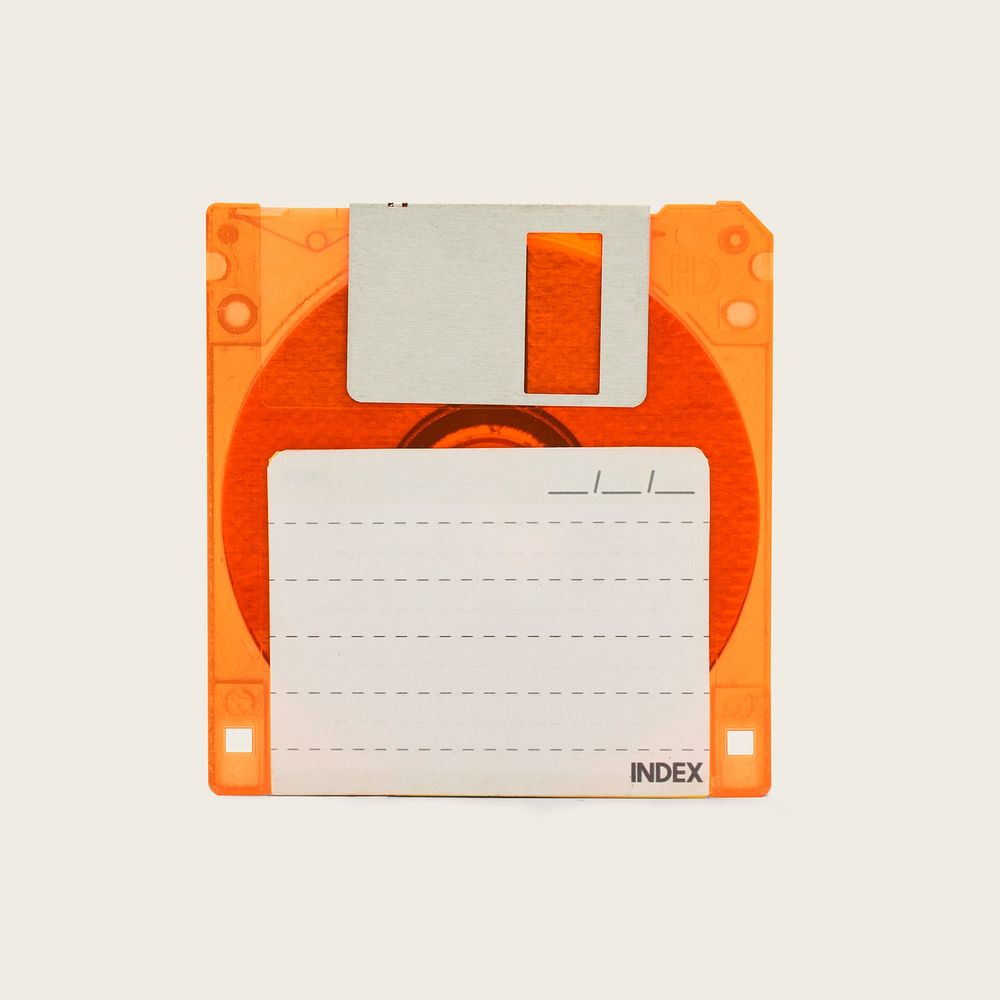 Orange floppy disk design resource