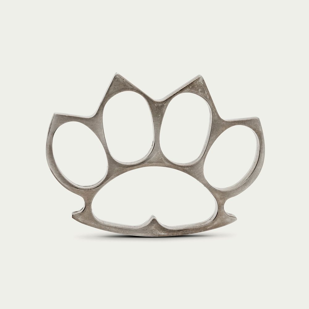 Silver knuckle duster on white background