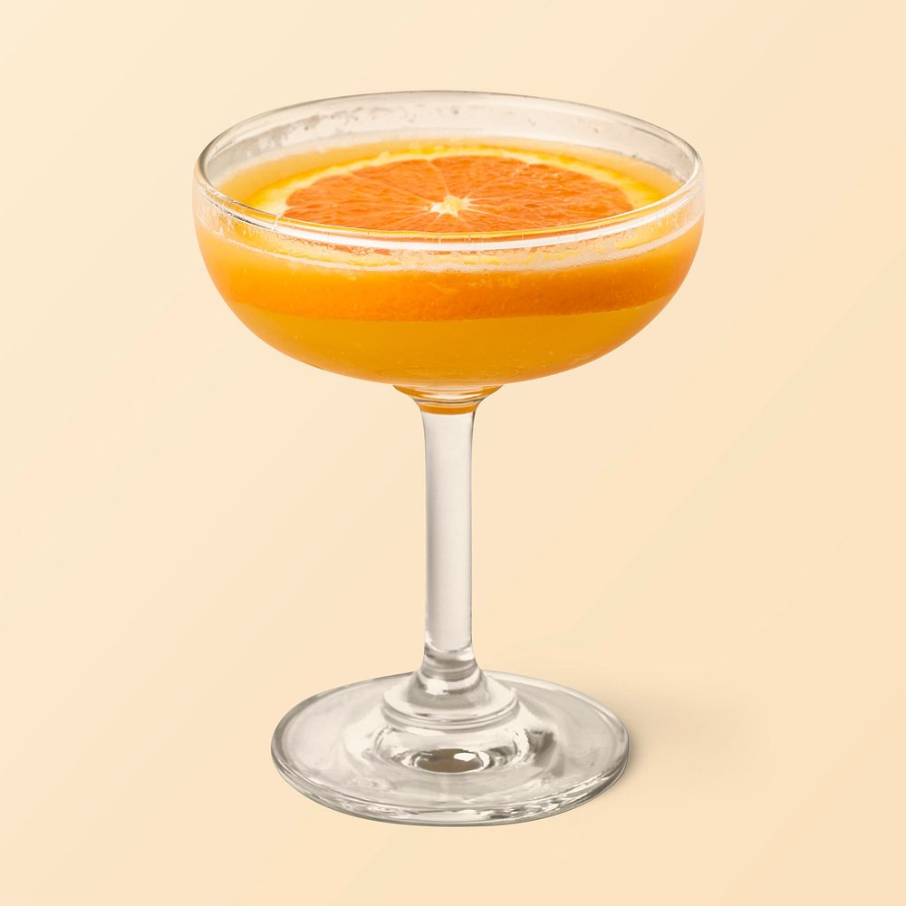Fresh Orange Margarita cocktail on beige background