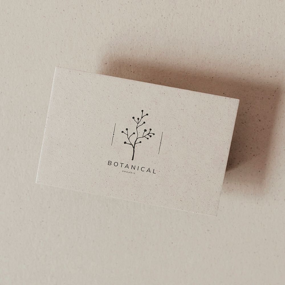 Beige blank botanical name card template
