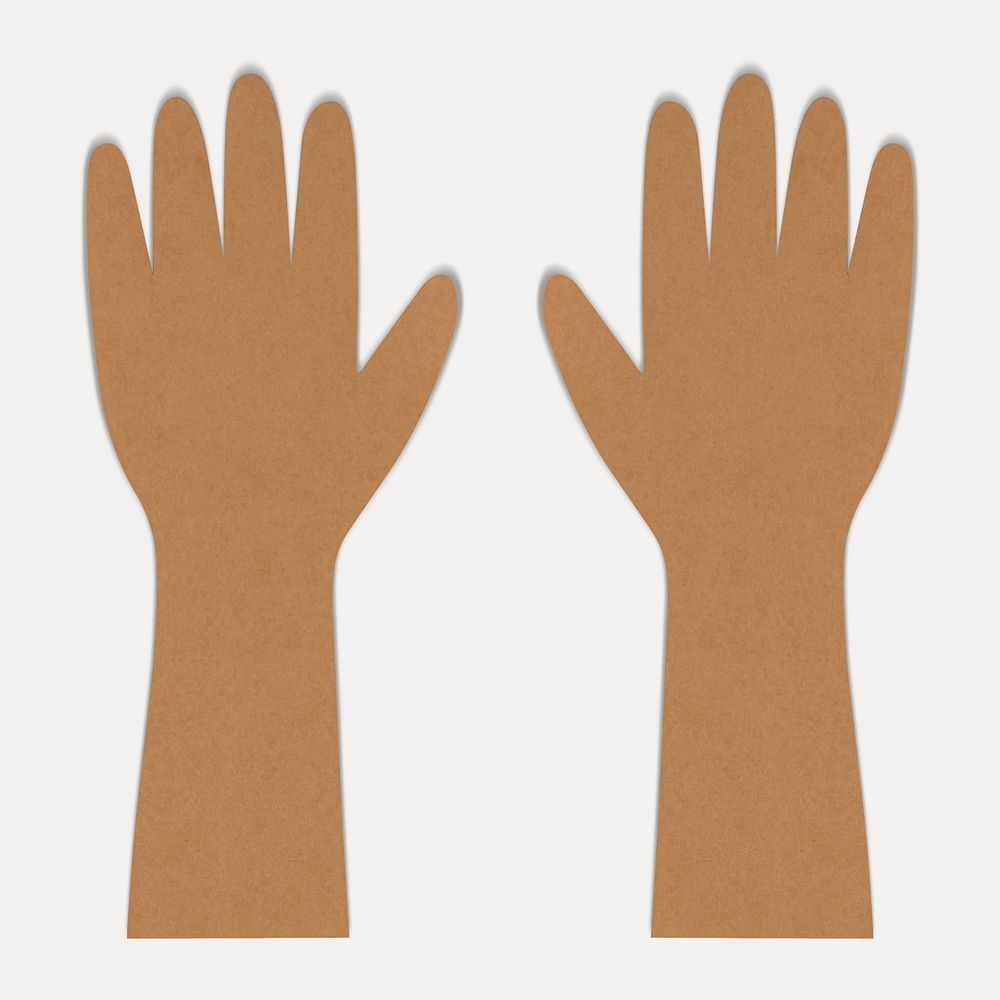 Pair of raised human hands mockup