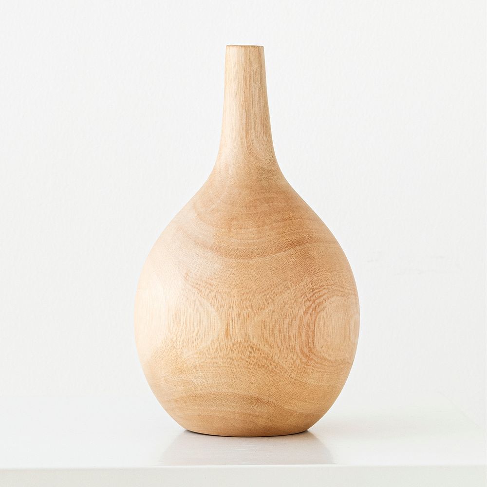 Empty wooden vase on a table