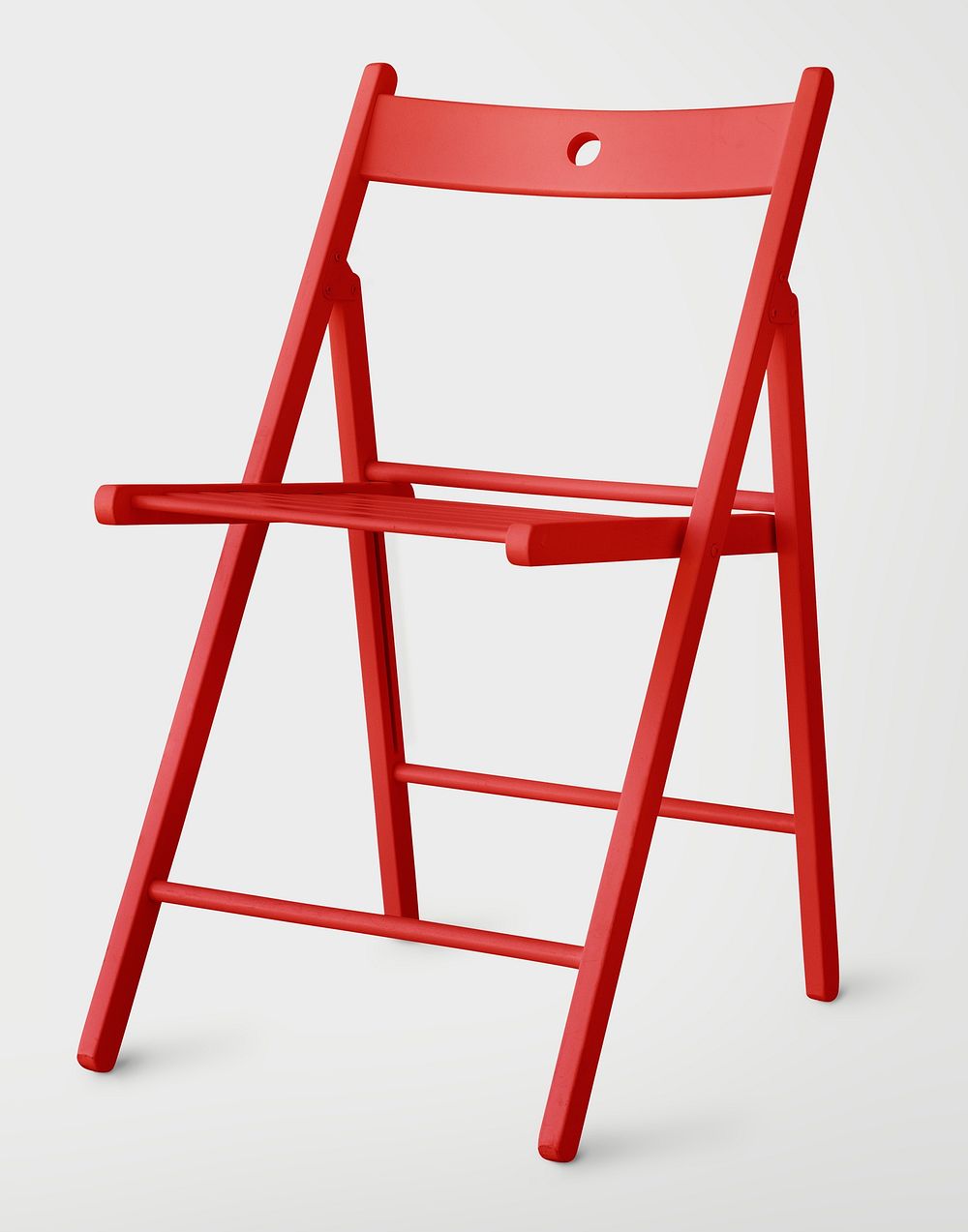 Modern red chair on off white background