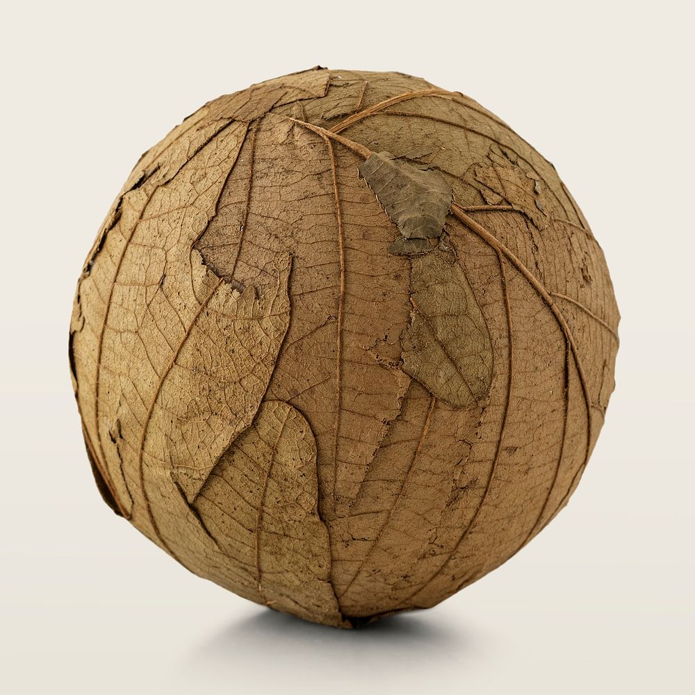 Dried leaves overlay decorative ball