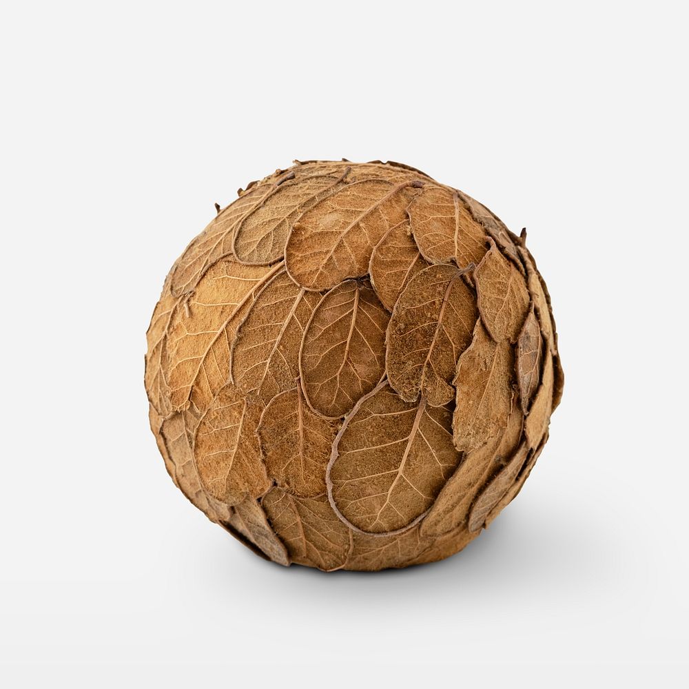 Dried leaves overlay decorative ball