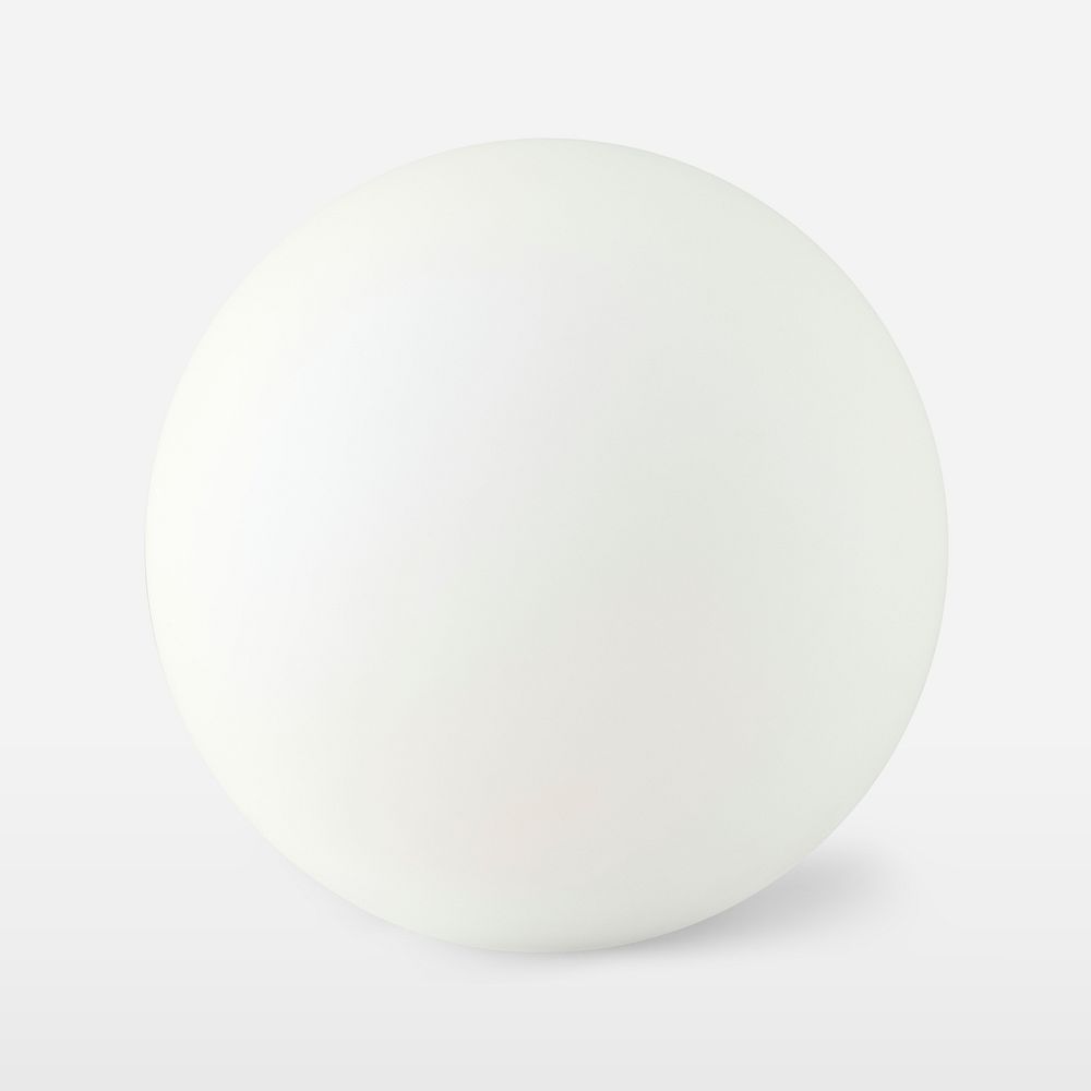 Minimal white decorative ball on white background