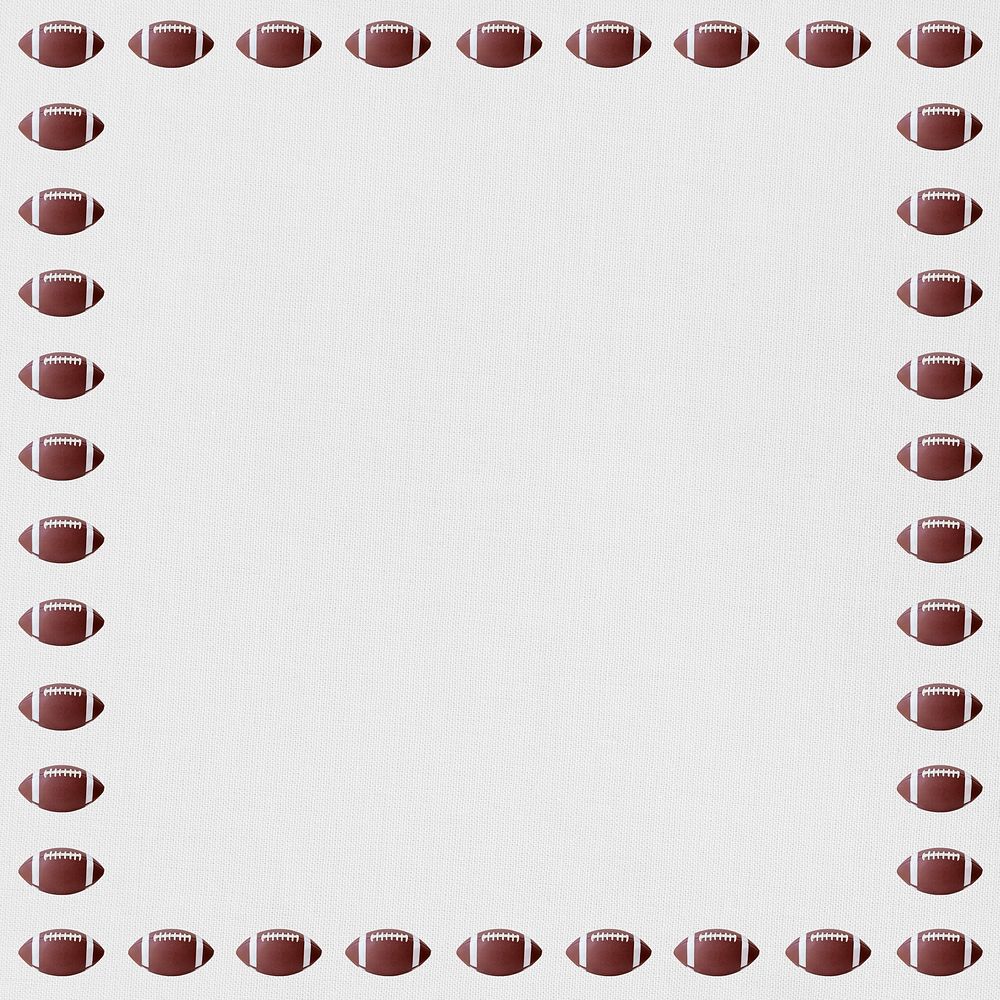 American football ball frame on gray background