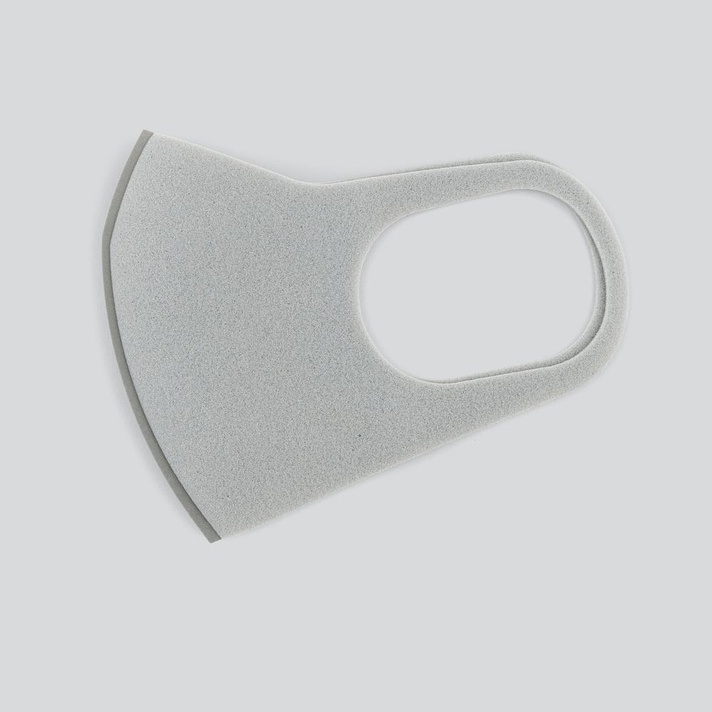 Gray soft Polyurethane foam face mask design element