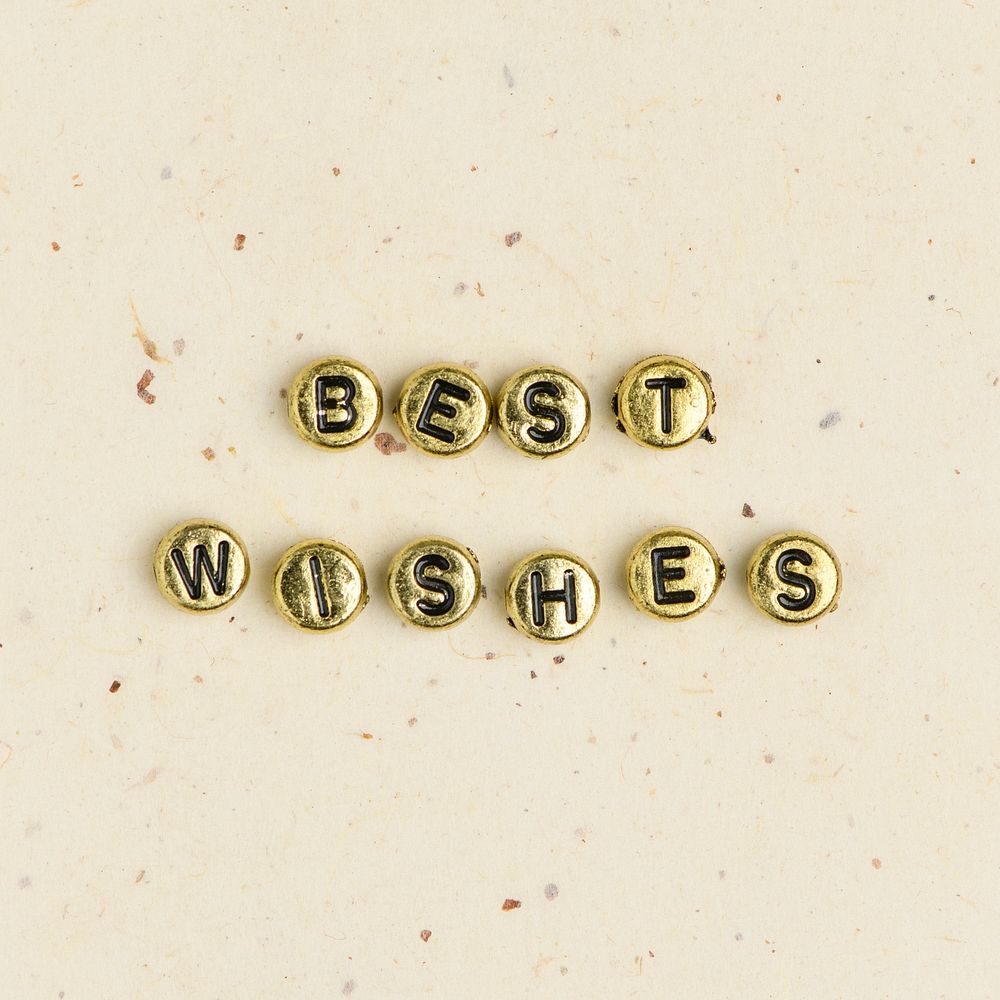 Best wishes beads text typography
