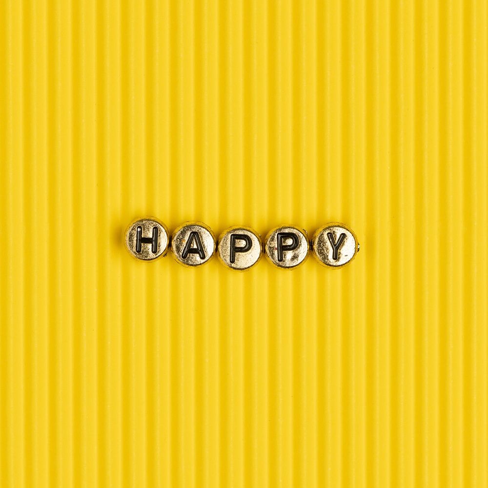 Gold Happy word beads lettering